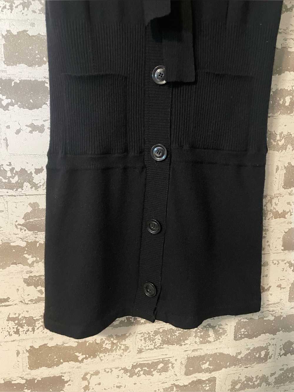 Diane von Furstenberg Black Sleeveless Knit Tie Front Sweater Dress XS Sample - Picture 5 of 10